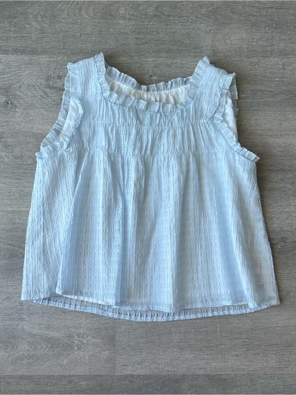 Coquette Sinsing Girl sky blue babydoll top with ruffles tank top